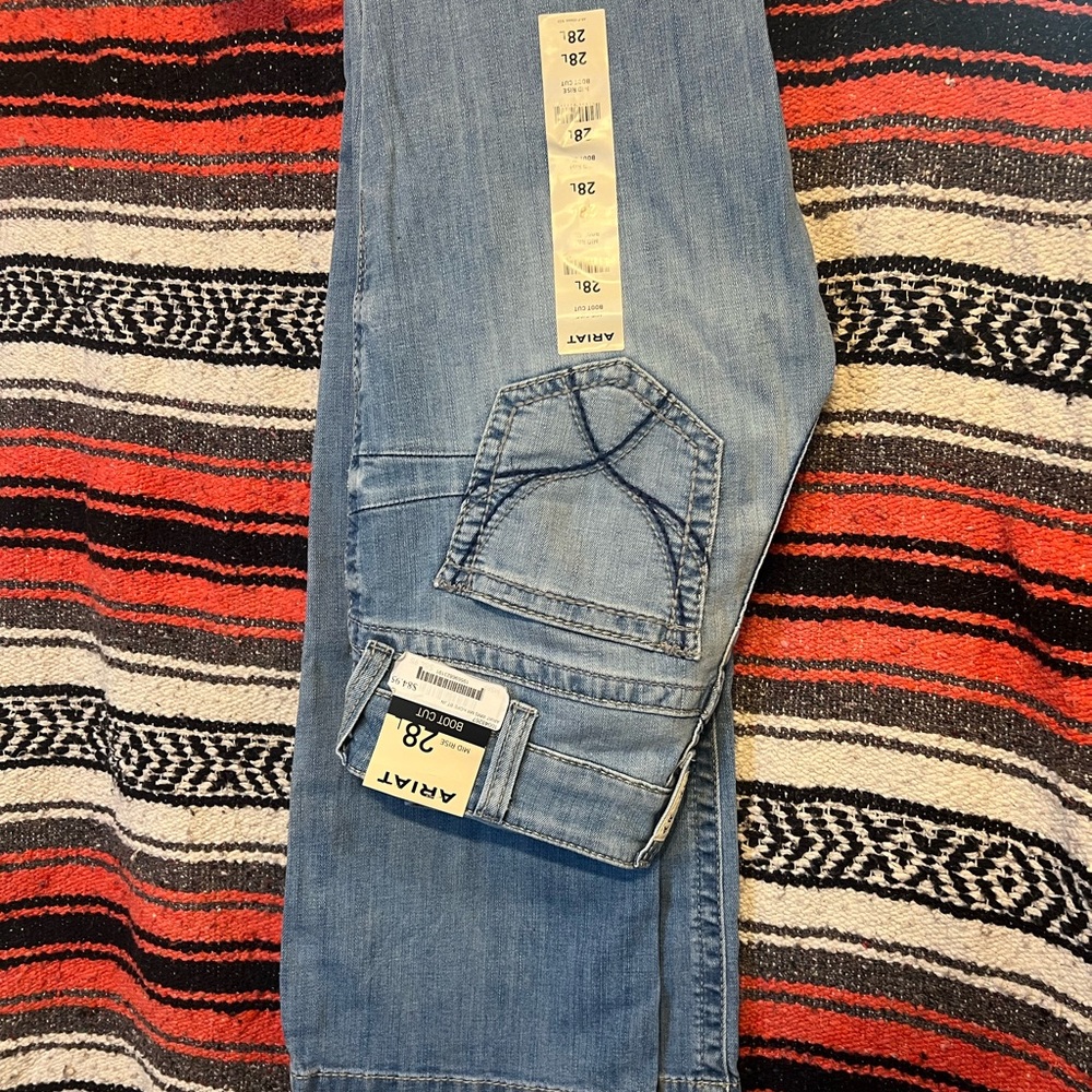 Ariat Mid Rise Boot Cut Jeans - Light Blue